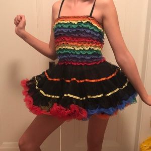 Rainbow Ruffles Girls Halloween Costume